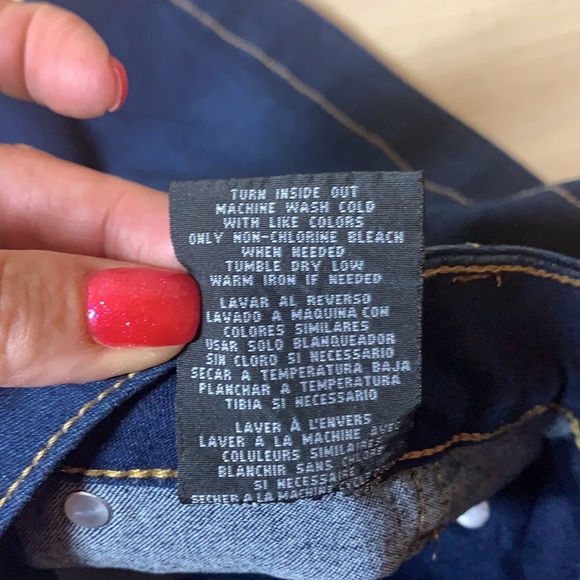 Boom Boom Jeans Dark Denim Button Fly Skirt - Picture 14 of 17